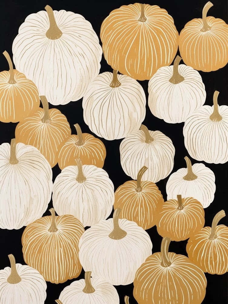 Black White And Gold Pumpkins 5