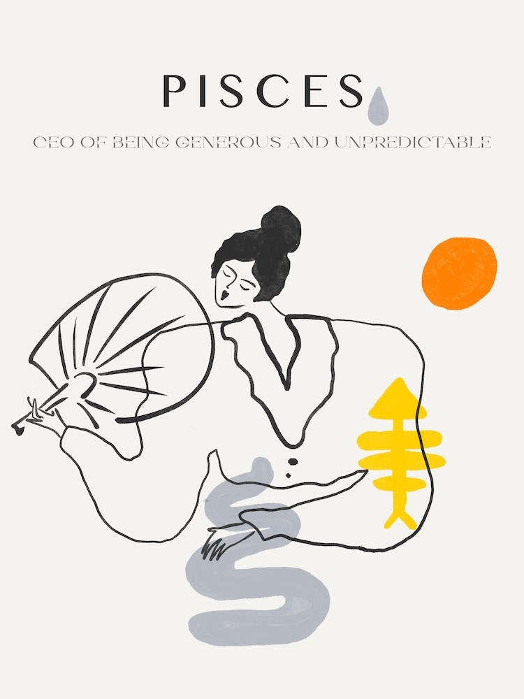 Pisces Zodiac Sign One Line