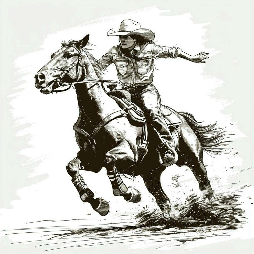 Cowboy Riding A Horse 2