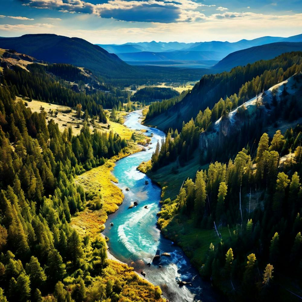Yellowstone National Park Aerial View