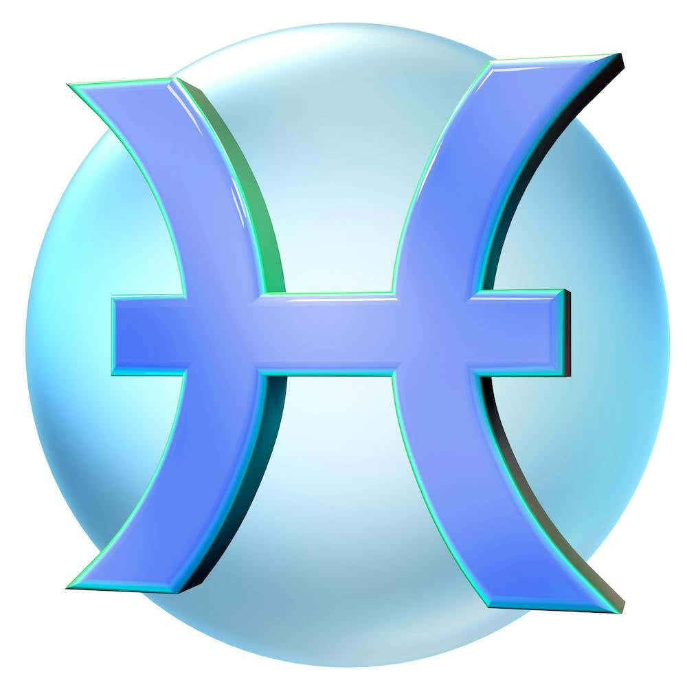 Zodiac Coloured Sign Pisces