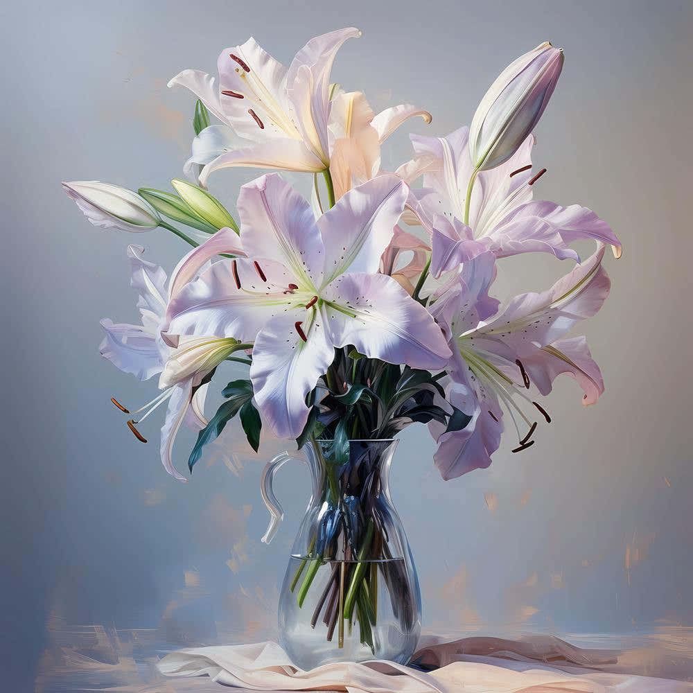 Ethereal Petals in Lilac Harmony