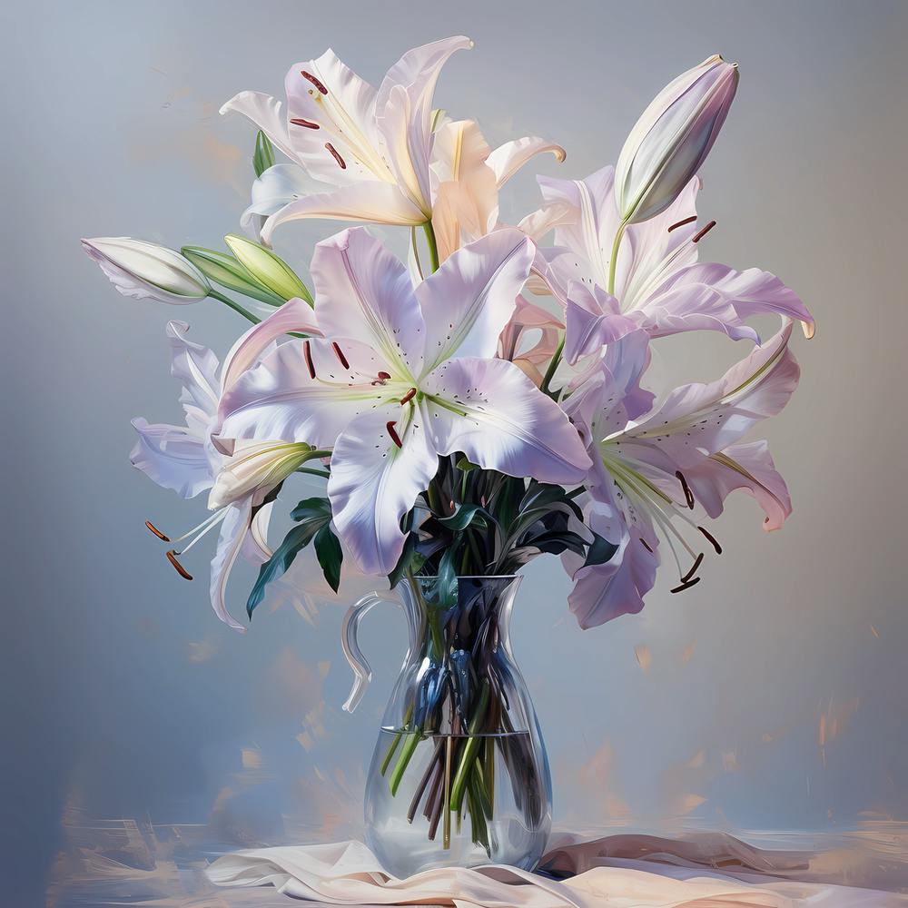 Ethereal Petals in Lilac Harmony
