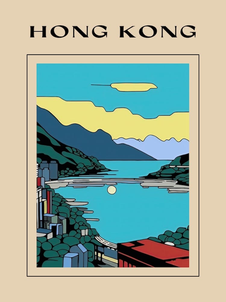 Minimal Design Style Of Hong Kong, China 1 Poster
