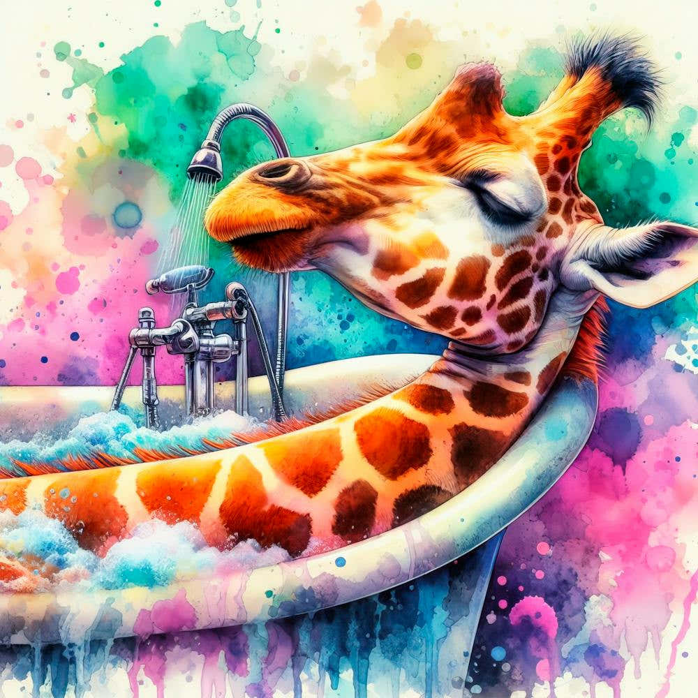 Giraffe In Bath
