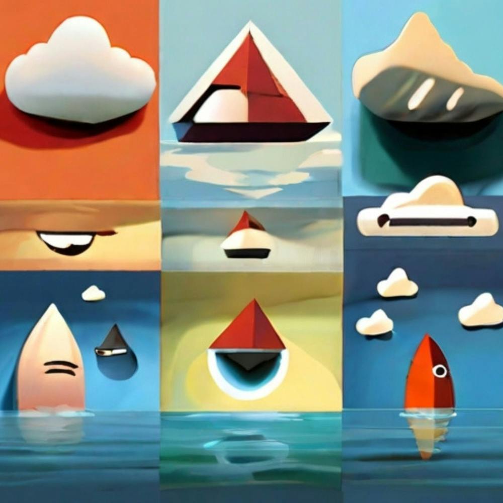 A cloudy day, a painting for children