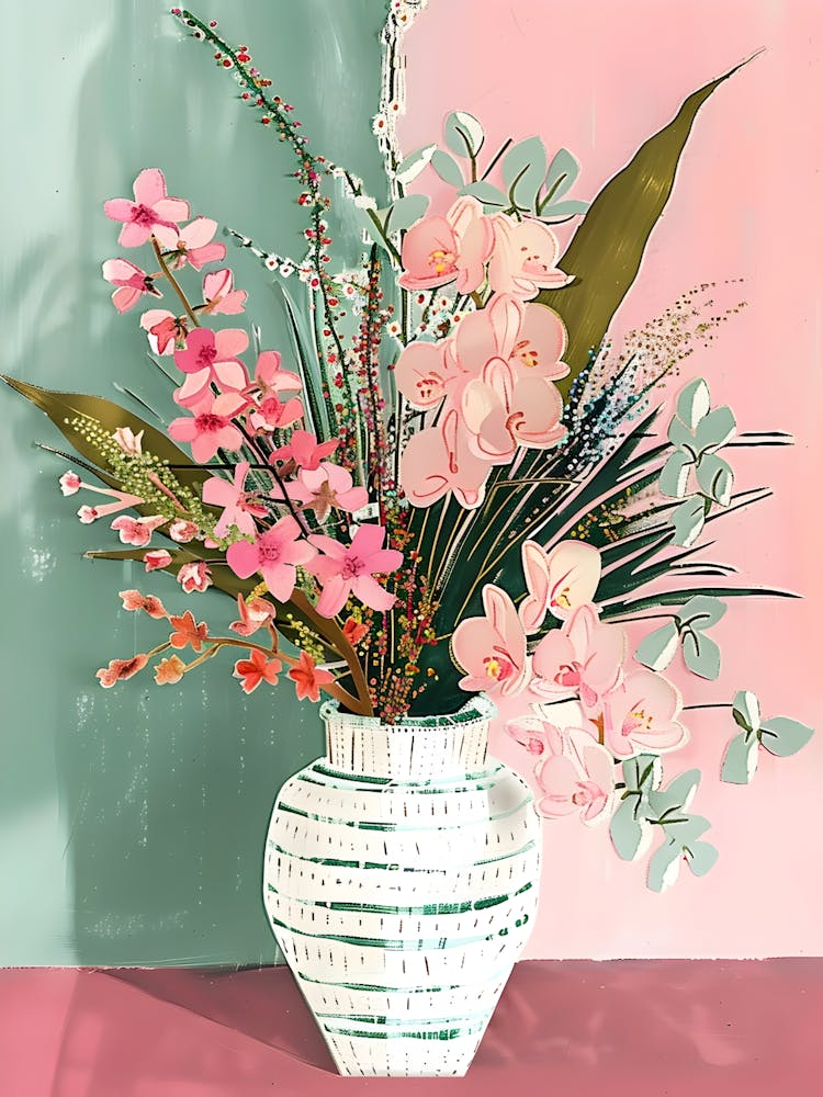 Pink Flowers In A Vase 3