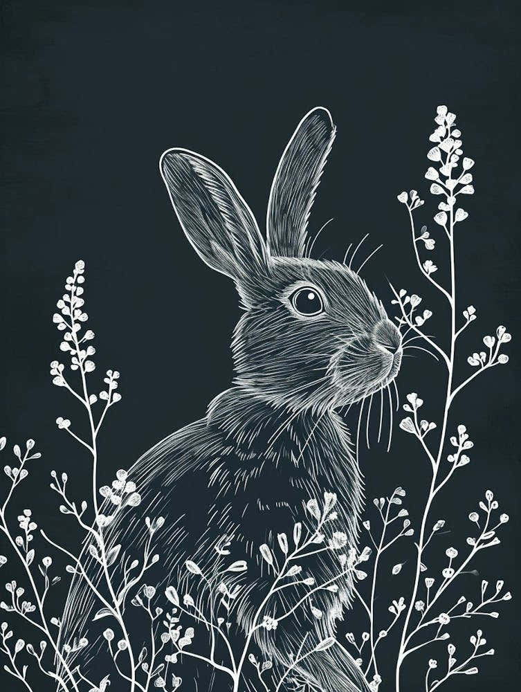 Rhinelander Rabbit Minimalist Illustration 2