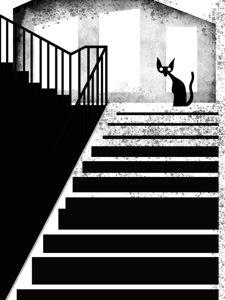 The Cat at the Top of the Stairs