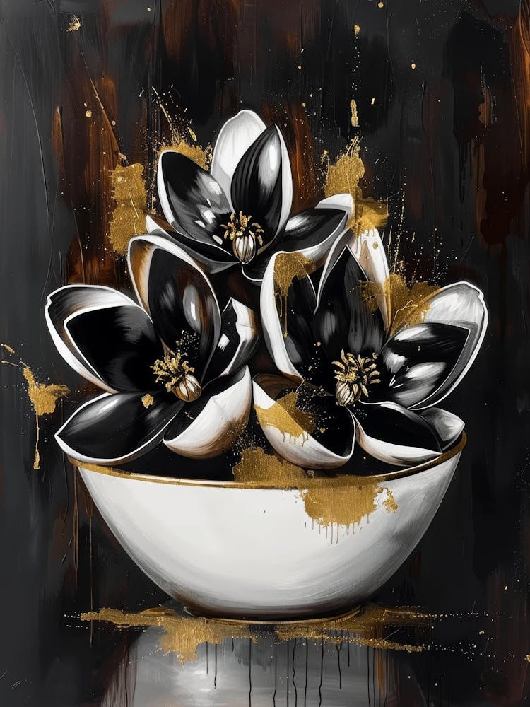 Black And Gold Flowers 7