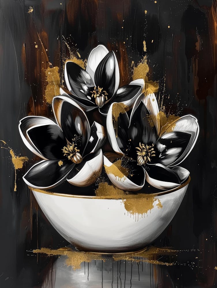 Black And Gold Flowers 7