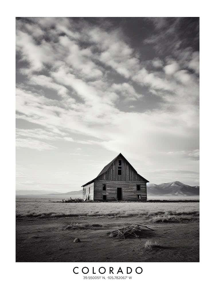 Poster Of Colorado, Black And White Analogue Photograph 4