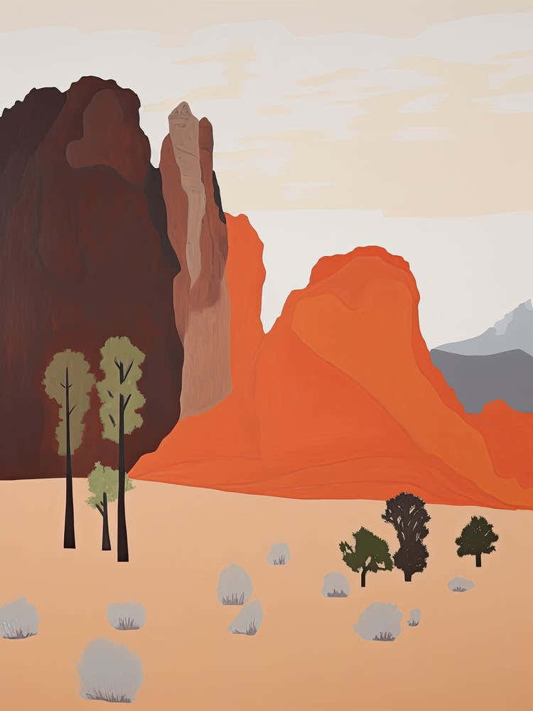 Gobi Desert   Asia, Contemporary Abstract Illustration 3