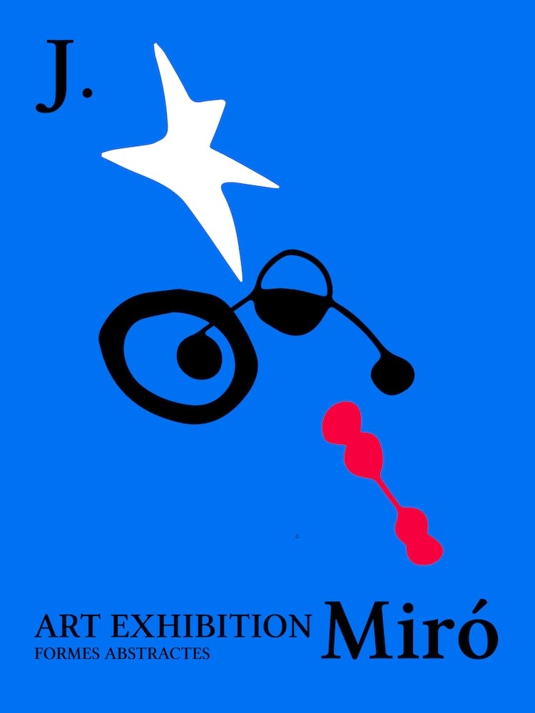 Joan Miro Blue Poster Inspired