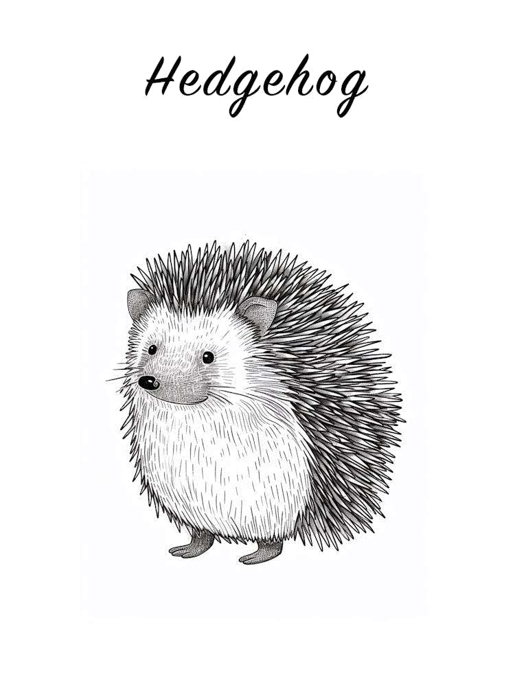 B&W Hedgehog 2 Poster