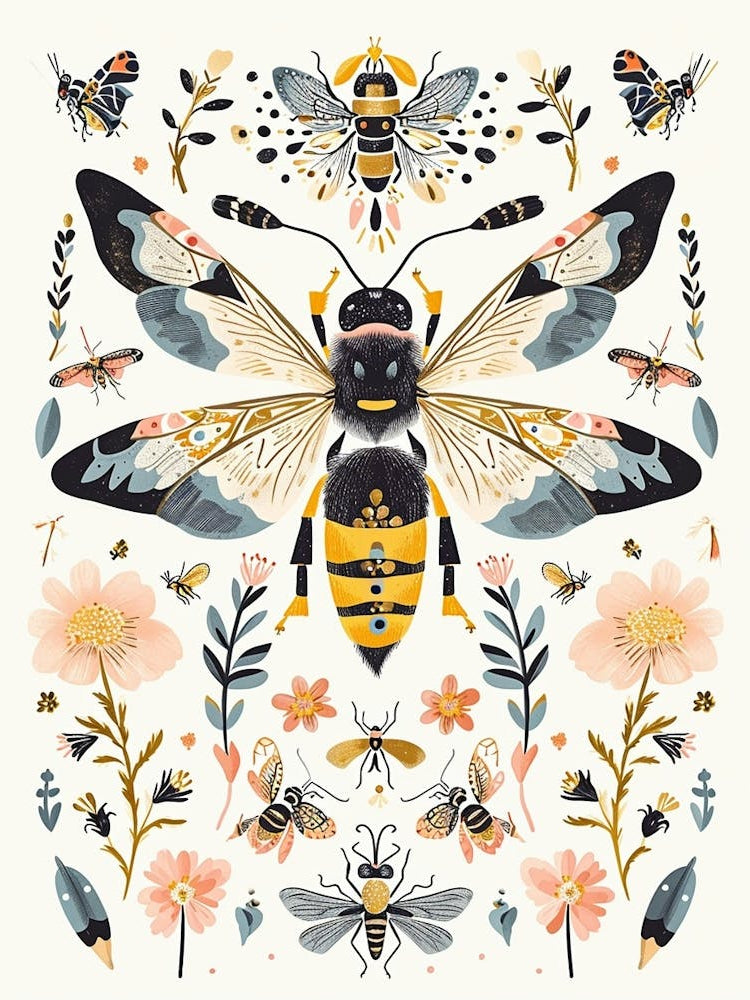 Colourful Insect Illustration Hornet 12