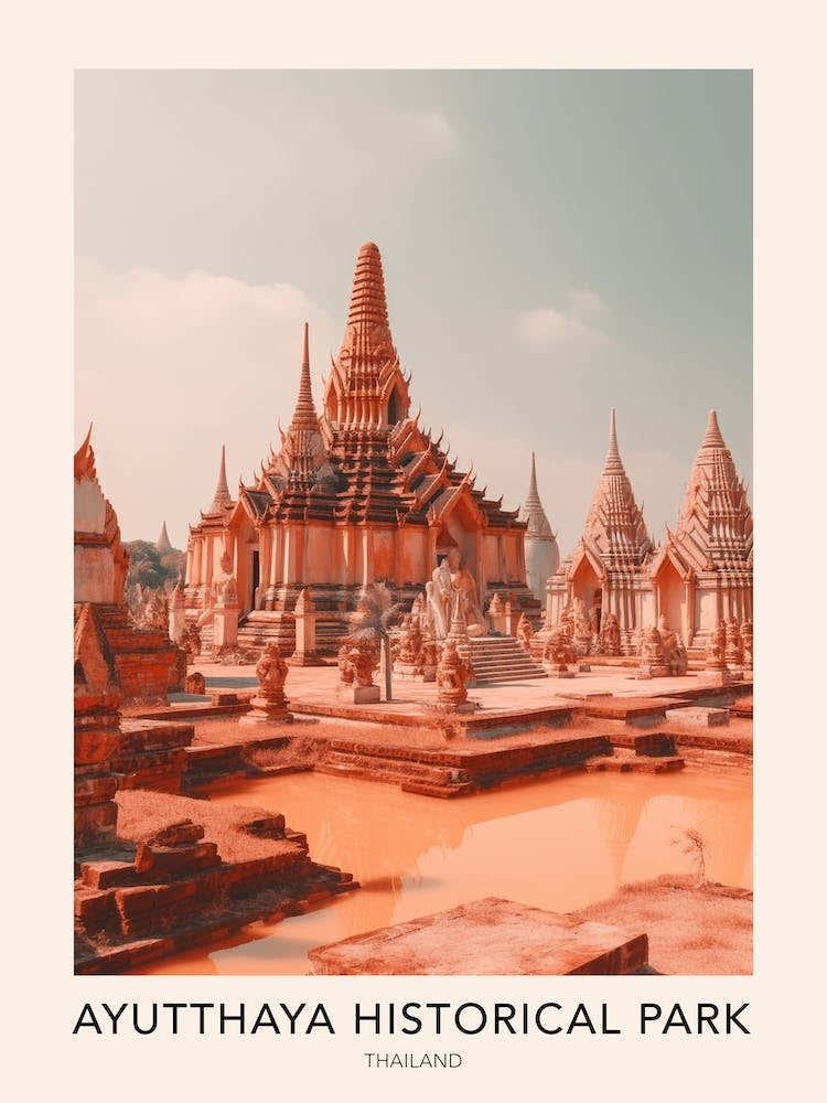 The Ayutthaya Historical Park Thailand 2 Travel Poster