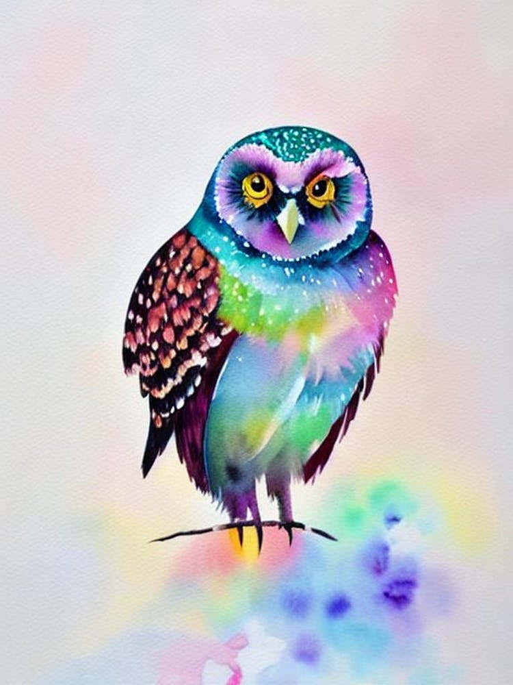 Owl 2 Watercolour Bird