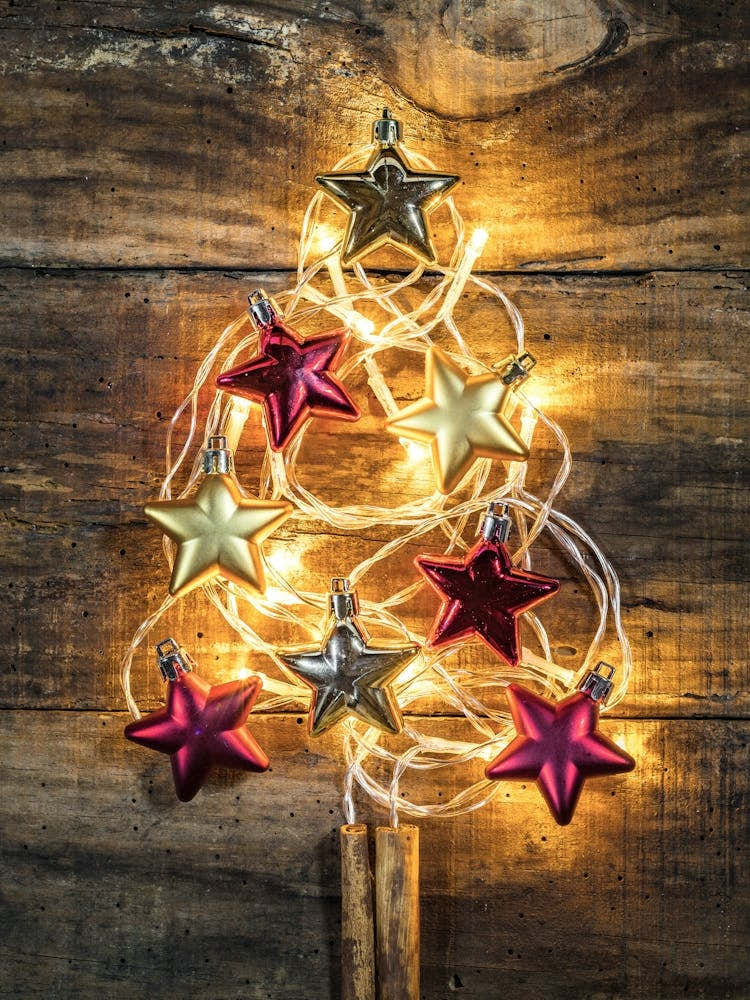 Christmas Tree On A Wooden Table