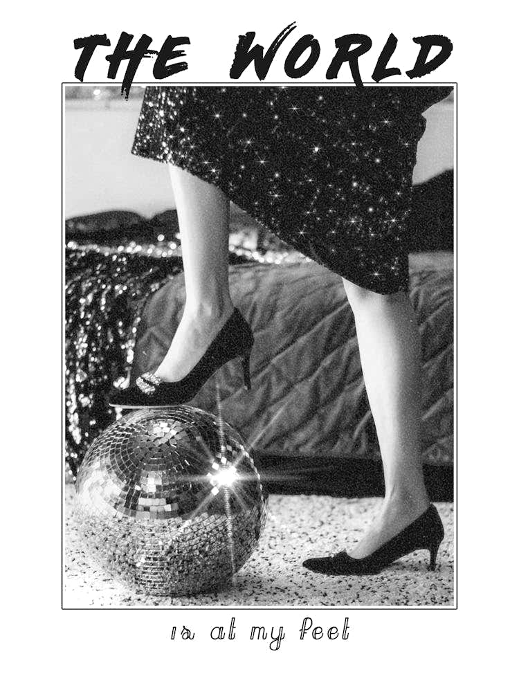 Disco Retro Black And White Quote