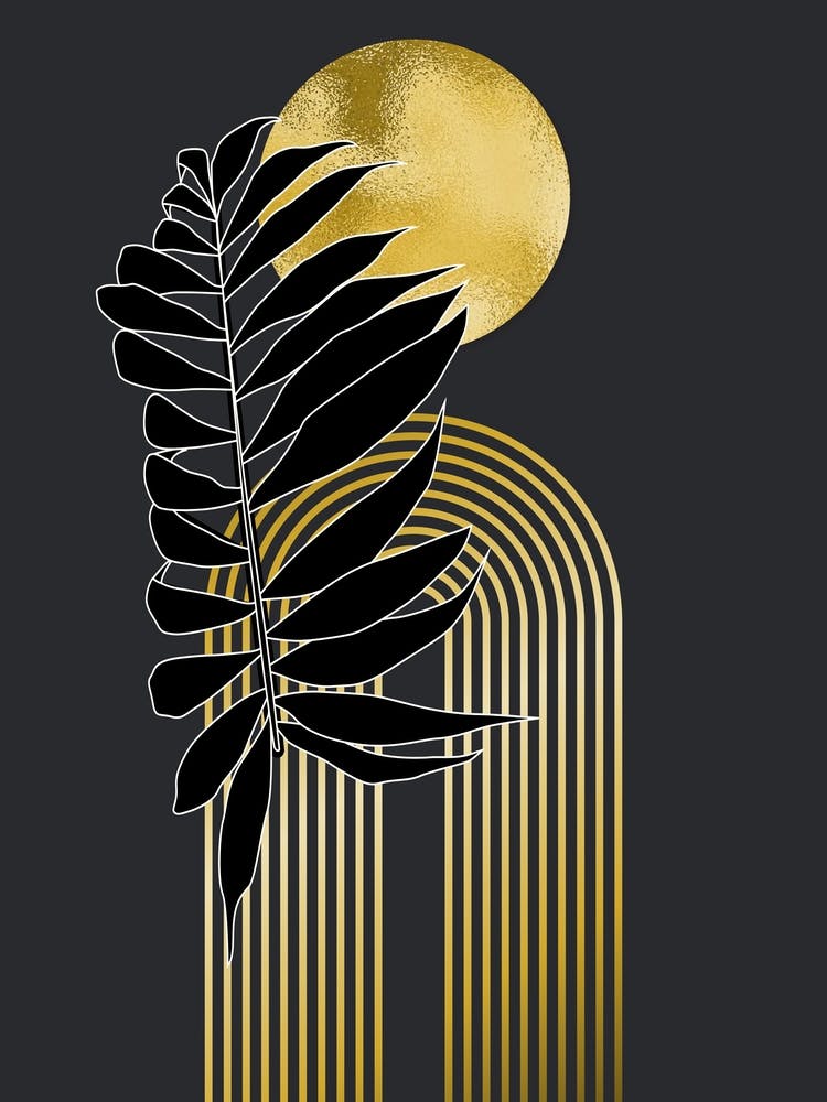 Geo Botanical Gold and Black