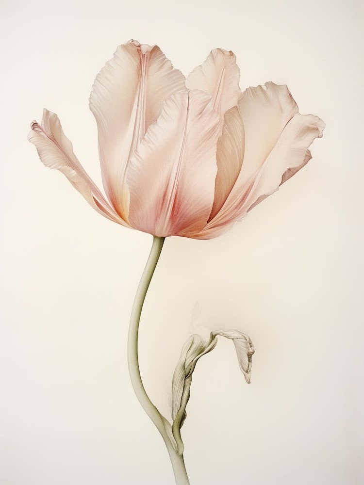 Pressed Flower Botanical Art Tulip 1