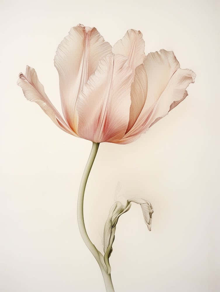 Pressed Flower Botanical Art Tulip 1