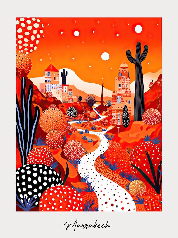 Poster Of Marrakech, Illustration In The Style Of Pop Art 4