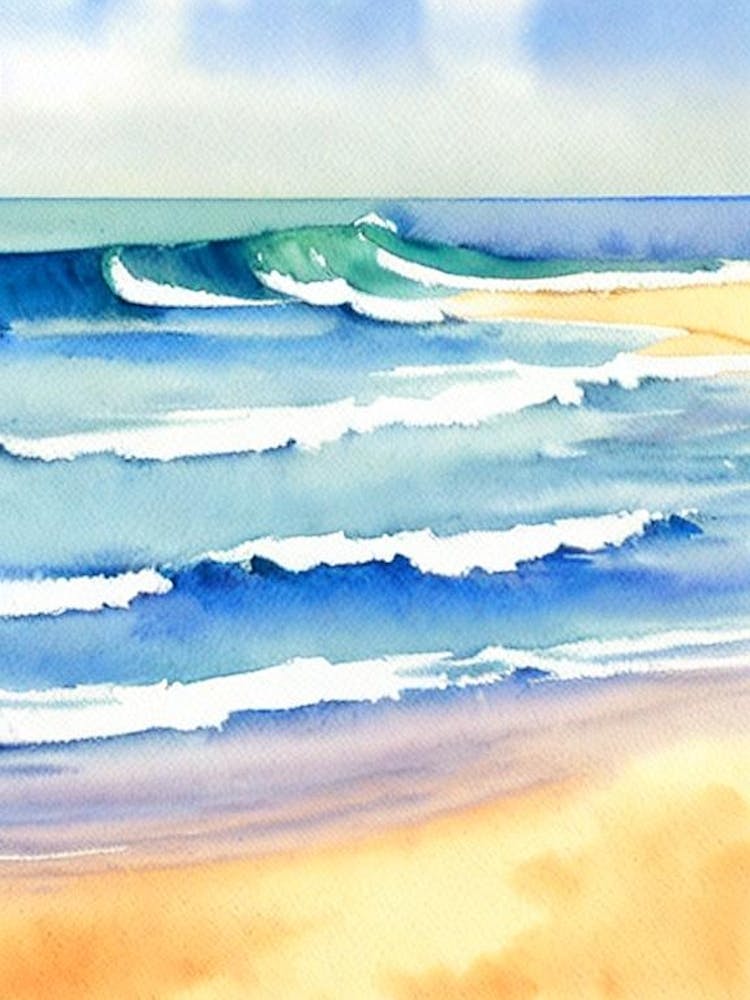 Mona Vale Beach 2, Australia Watercolour