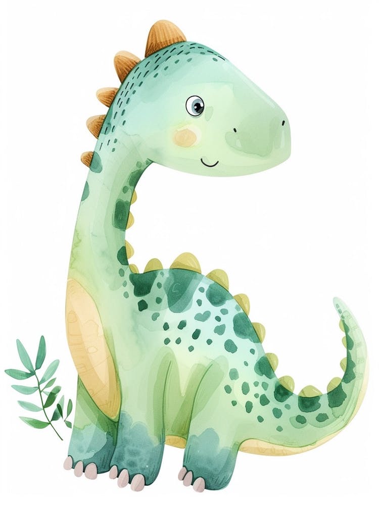 Cute Pachycephalosaurus Dinosaur Watercolour