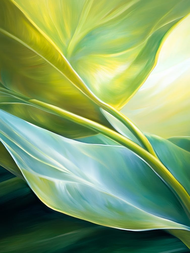 Abstract - Green Leaves Art