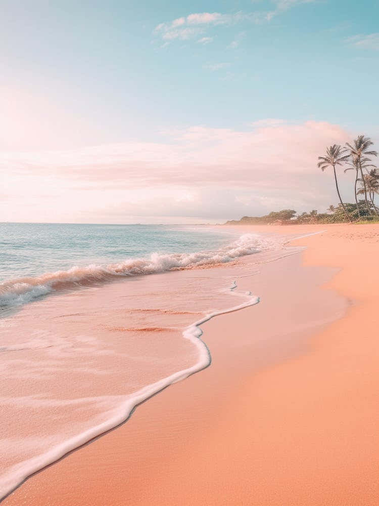 Kaanapali Beach Maui Hawaii Turquoise And Pink Tones 3
