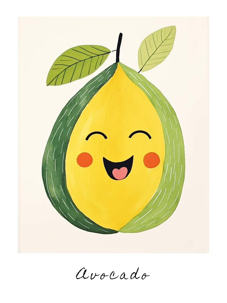 Friendly Kids Avocado Poster