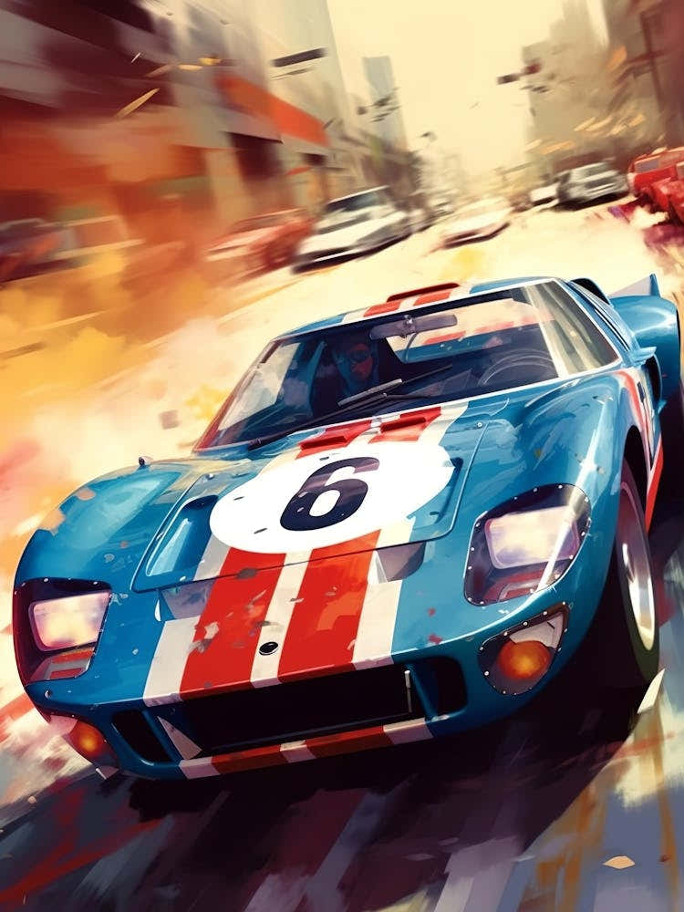 Ford Gt Retro Racing Car 2