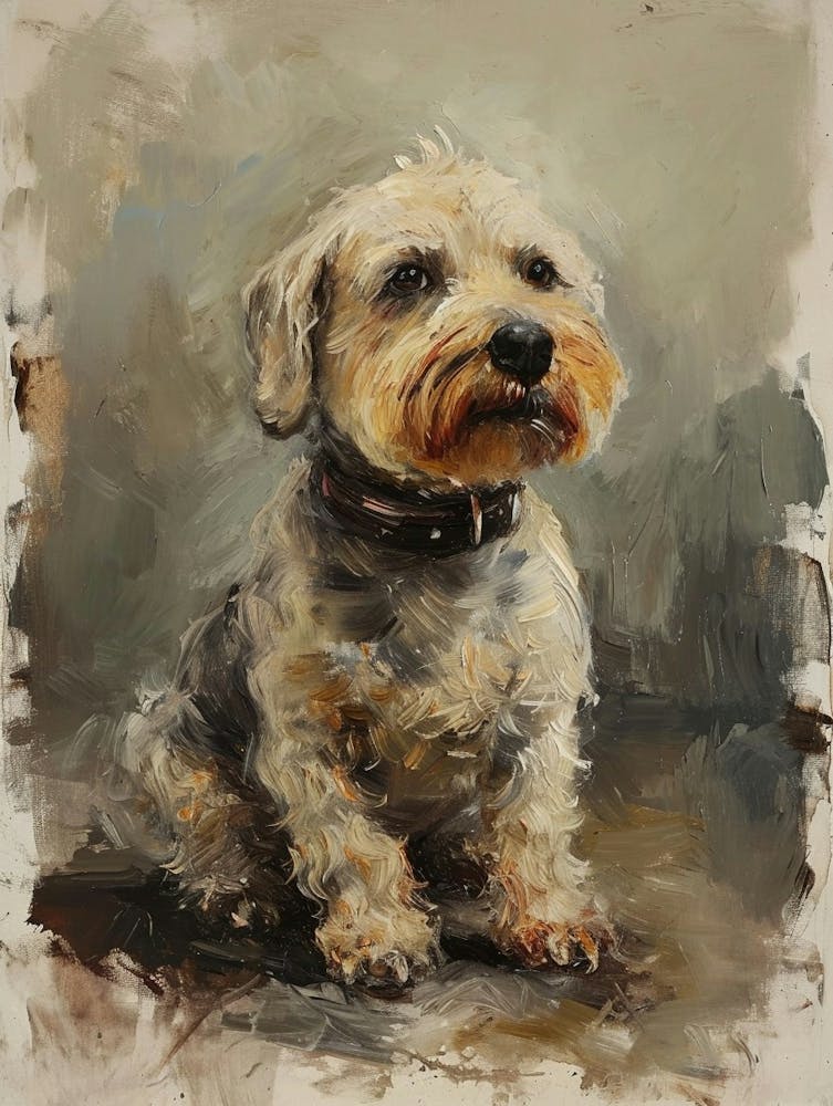 Dandie Dinmont Terrier Acrylic Painting 5