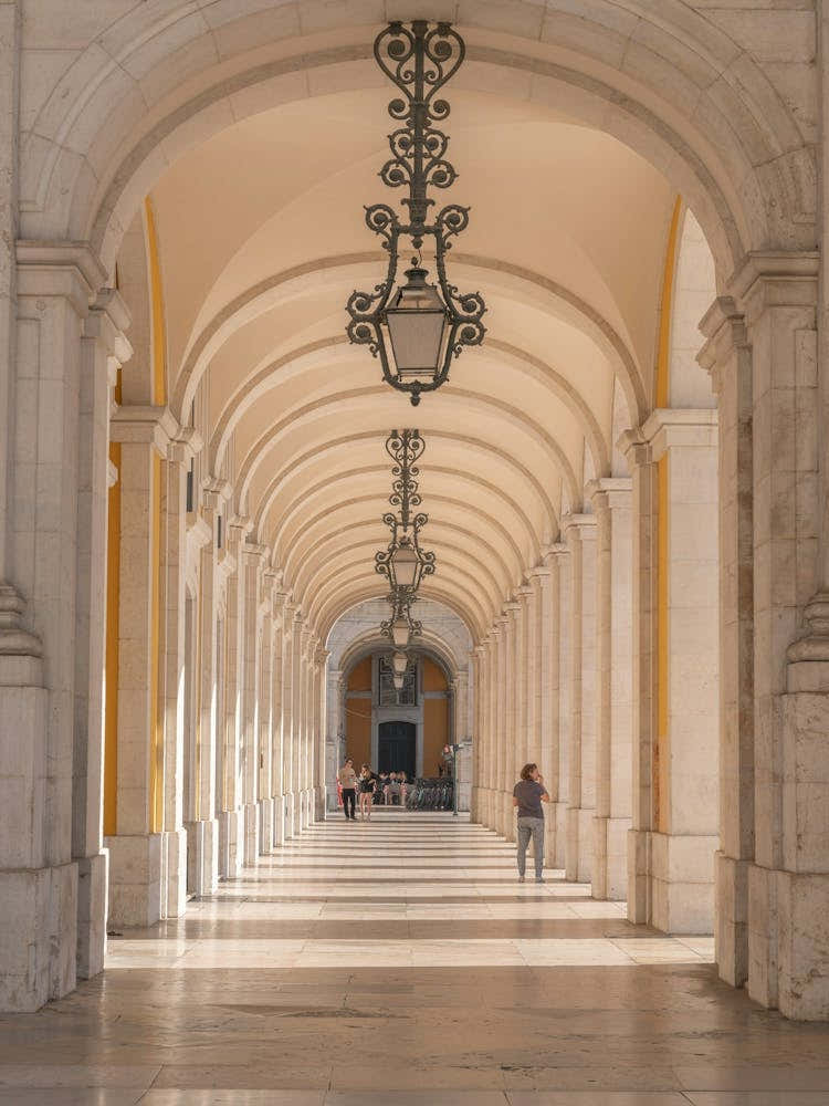 Gallery next to Praca do Commercio in Lisbon, Portugal - summer nature and travel photography by Christa Stroo Photography