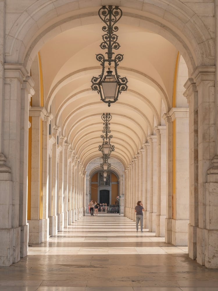 Gallery next to Praca do Commercio in Lisbon, Portugal - summer nature and travel photography by Christa Stroo Photography