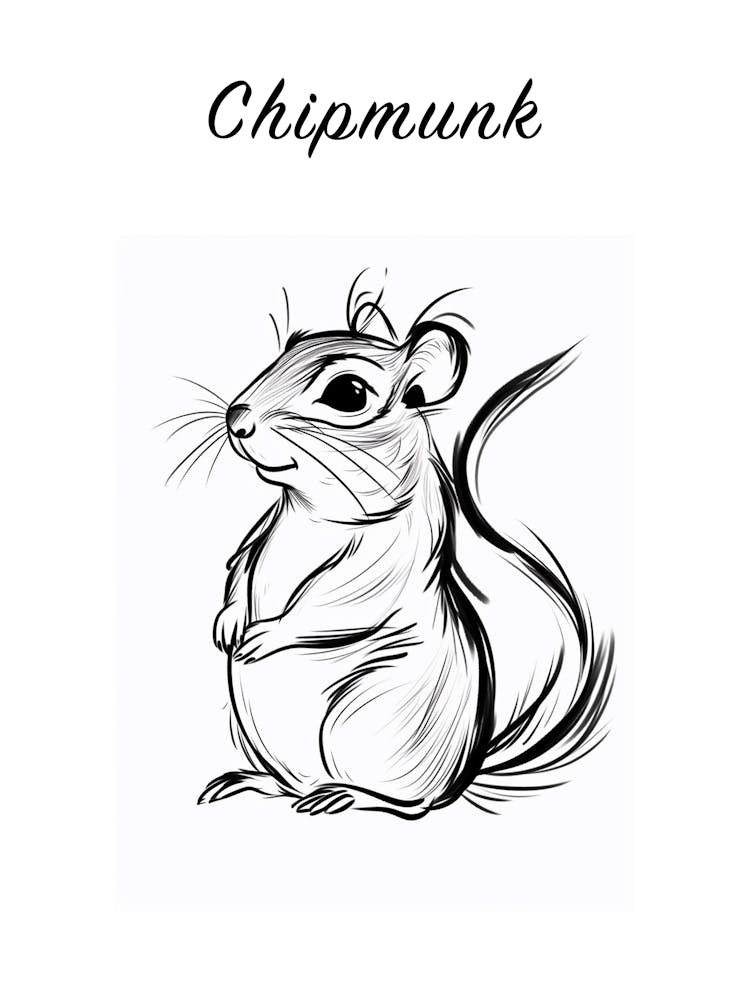B&W Chipmunk Poster