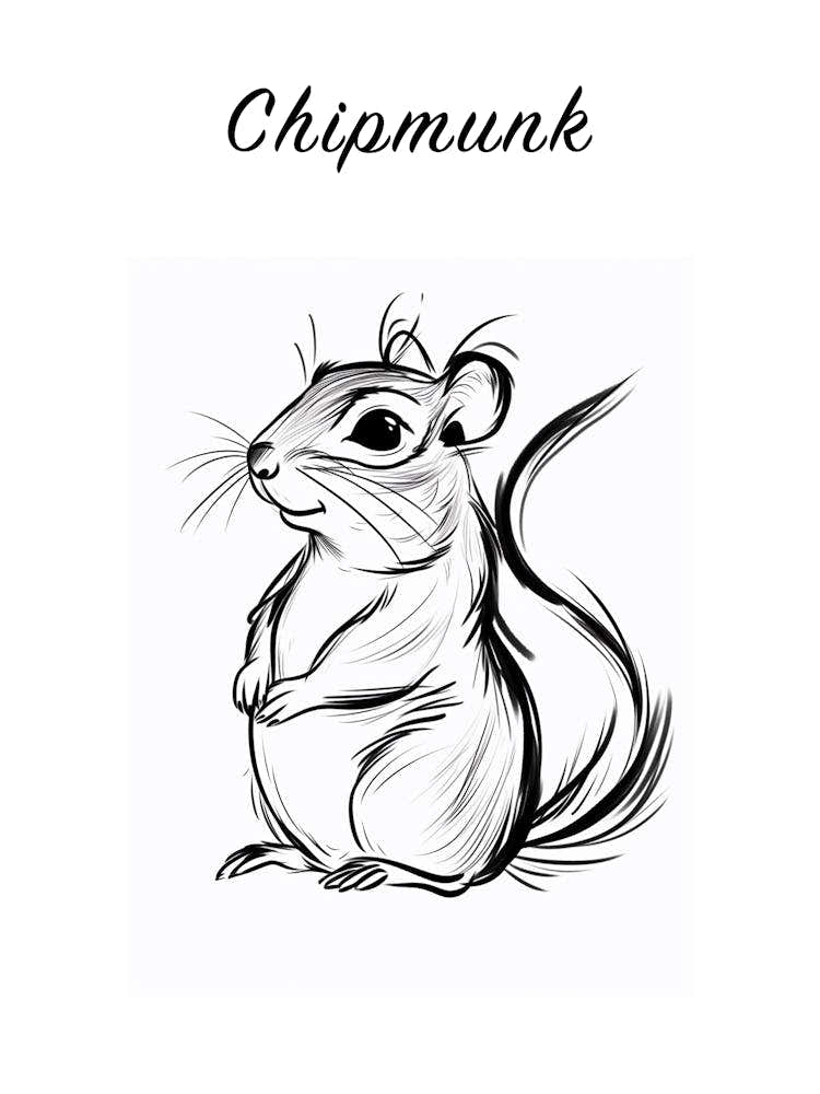 B&W Chipmunk Poster