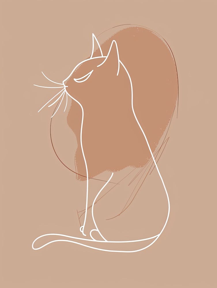 Cat - Boho, Line Art 6