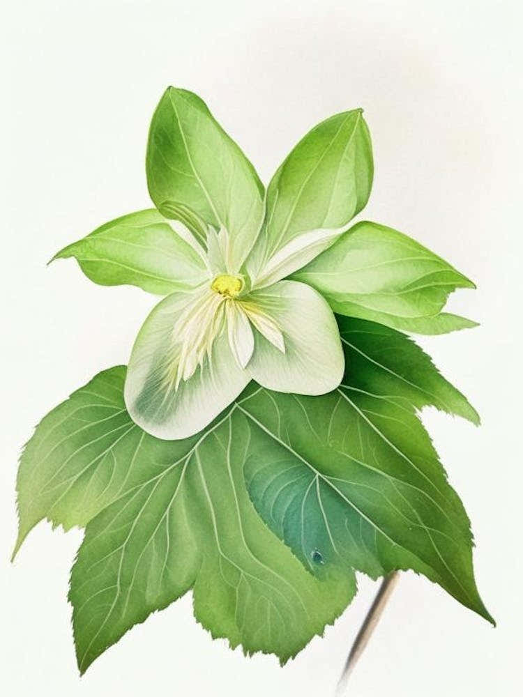 Mayapple Wildflower Watercolour 1