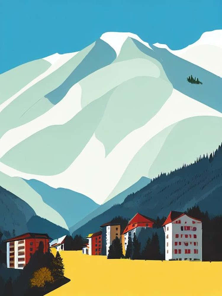 Kranjska Gora 2, Slovenia Midcentury Vintage Skiing Poster