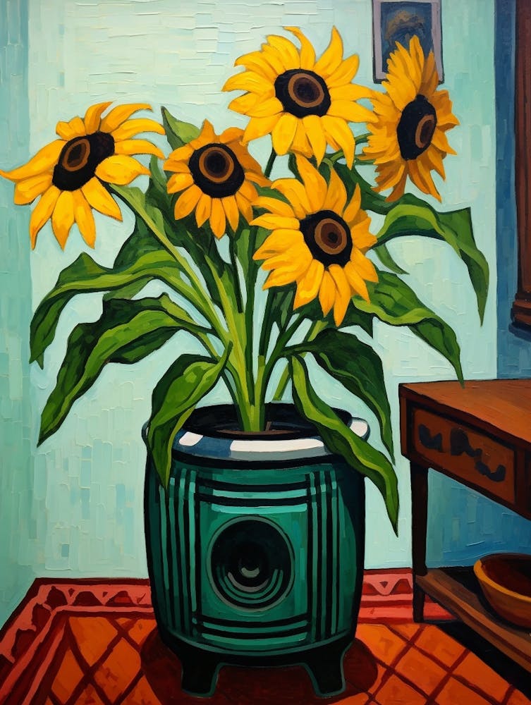 Flowers In A Vase Still Life Painting Black Eyed Susan 3