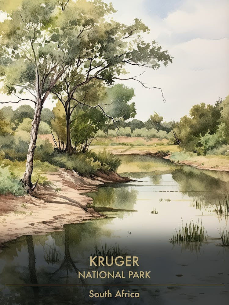 Kruger National Park South Africa Watercolour 3