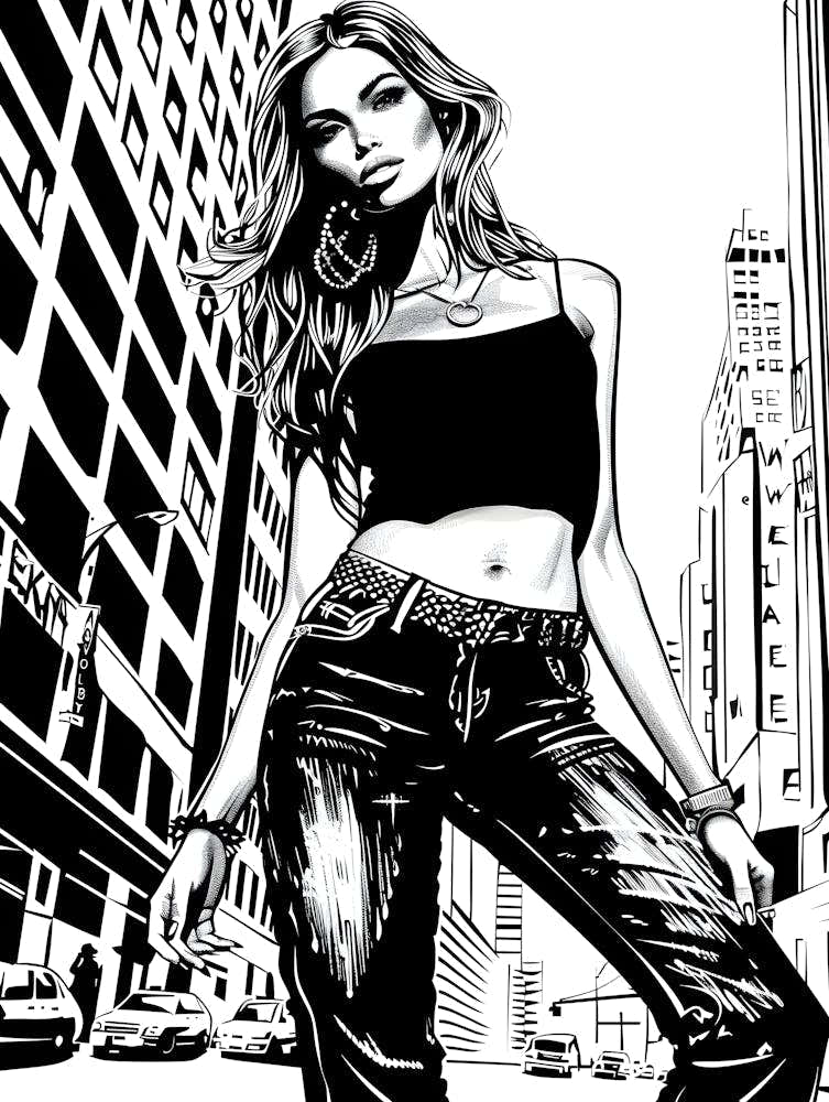 Mod Girl Black And White NYC 1