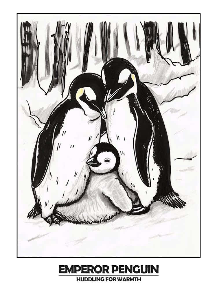 Penguin Huddling For Warmth Poster 6
