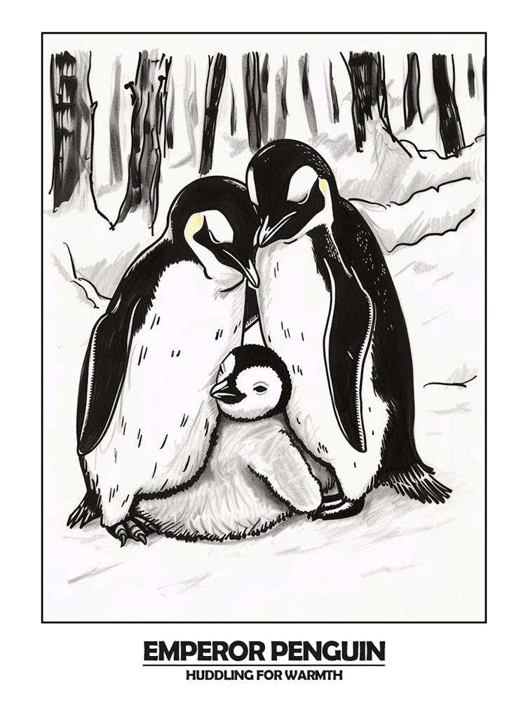 Penguin Huddling For Warmth Poster 6