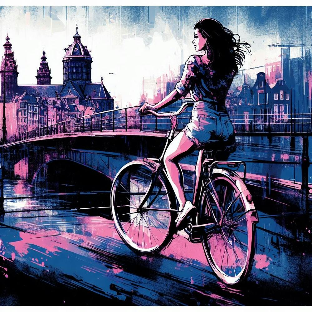 Women on bicycle 1