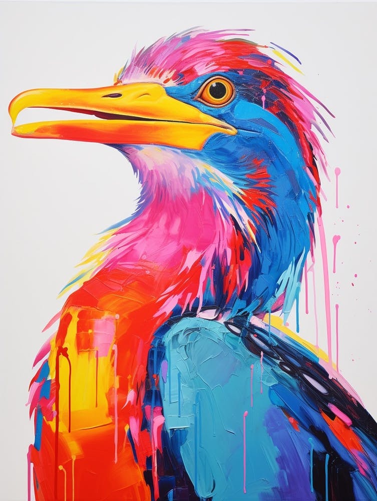 Colourful Bird Painting Cormorant 2