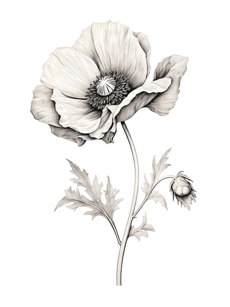 Anemones Flower Vintage Botanical 1